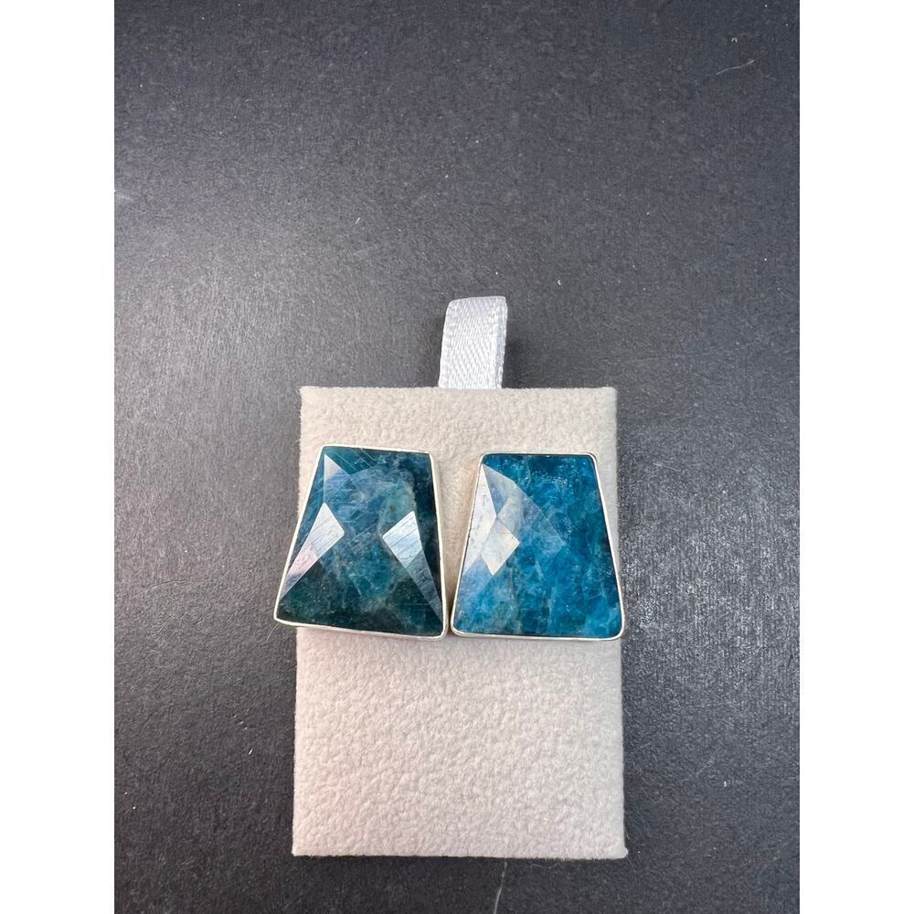 NEW Jay King blue apatite geometric sterling silver earrings - Picture 2 of 16